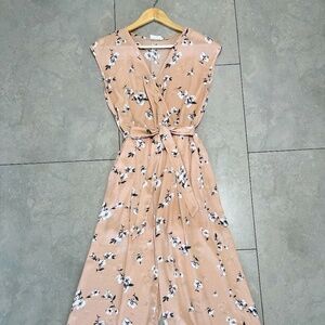 Sienna Sky Dusty Pink Wide Leg Jumpsuit